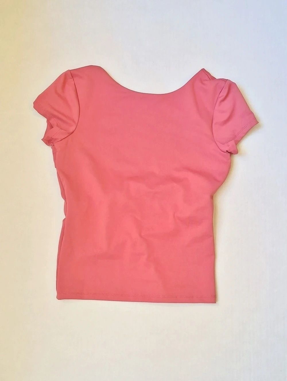 Cotton On Pink Short Sleeve Top Scoop Neck Gathered Sleeves Size 2XS